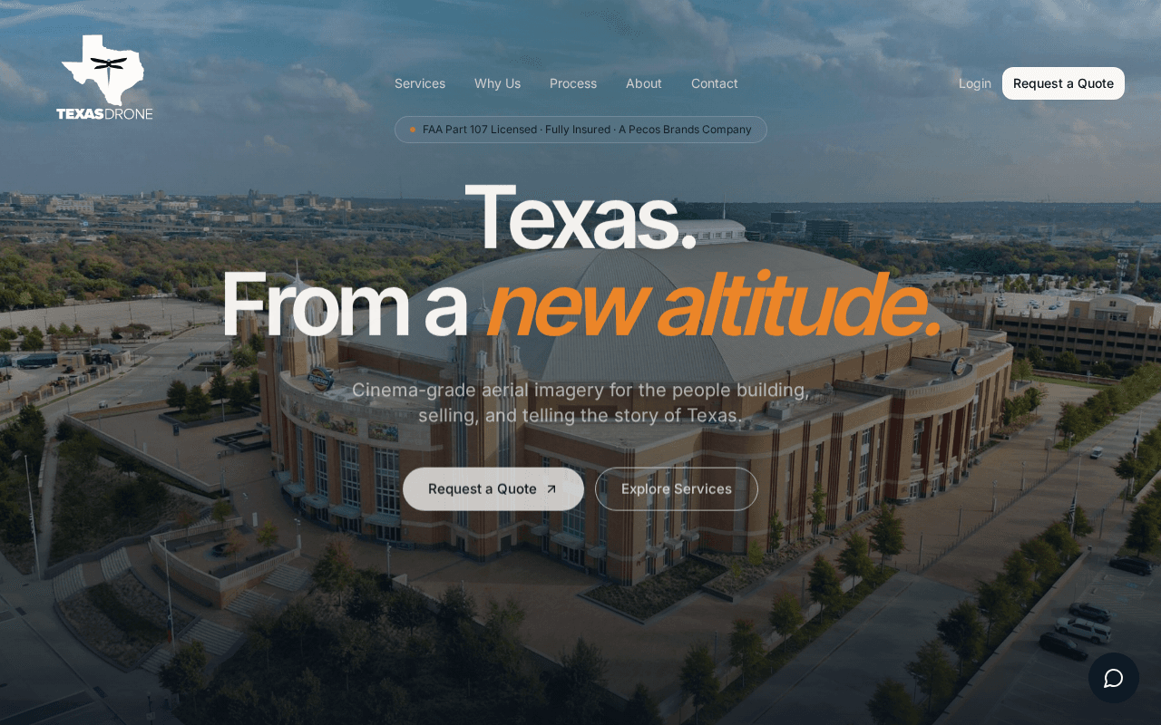 Screenshot of texasdrone.ai
