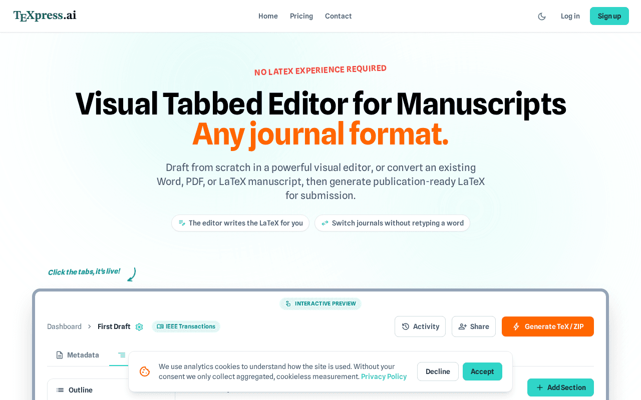 Screenshot of texpress.ai