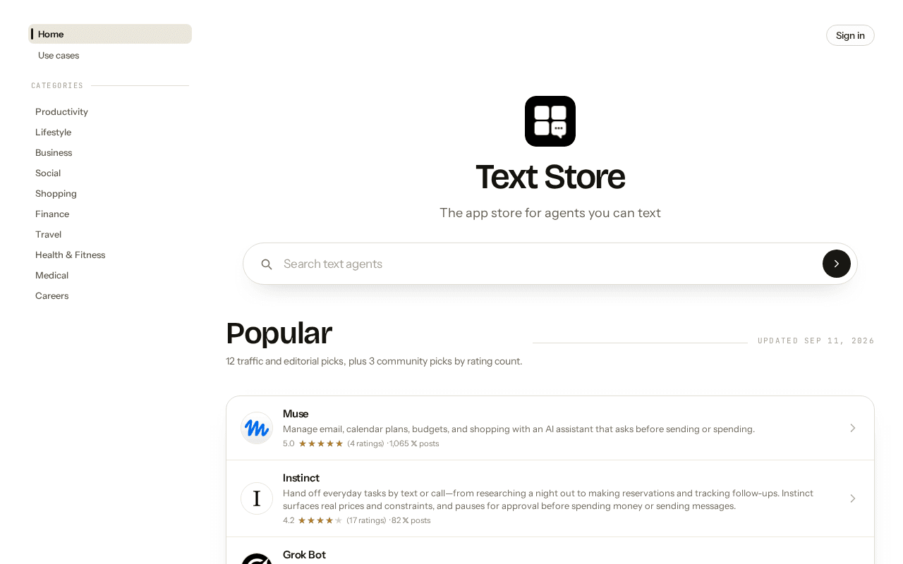 Screenshot of textstore.ai