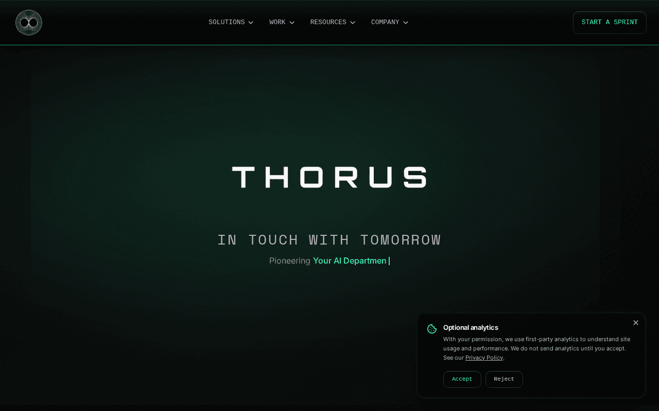 Screenshot of thorus.ai