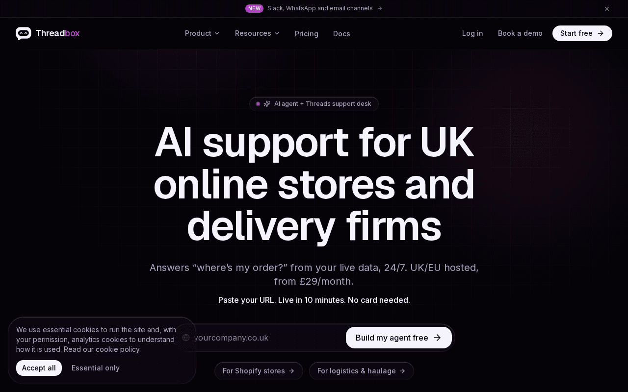 Screenshot of threadbox.ai