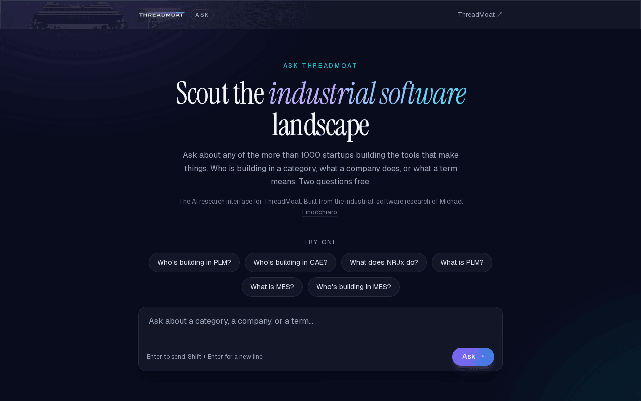 Screenshot of threadmoat.ai