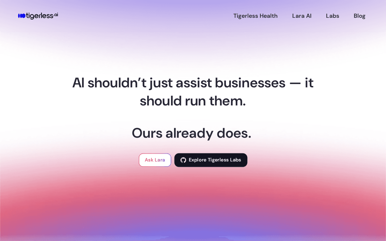Screenshot of tigerless.ai