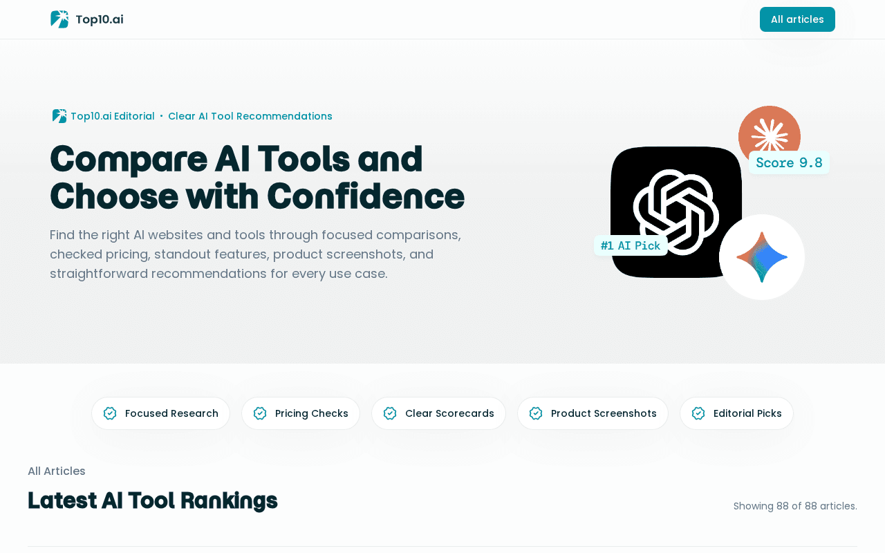 Screenshot of top10.ai