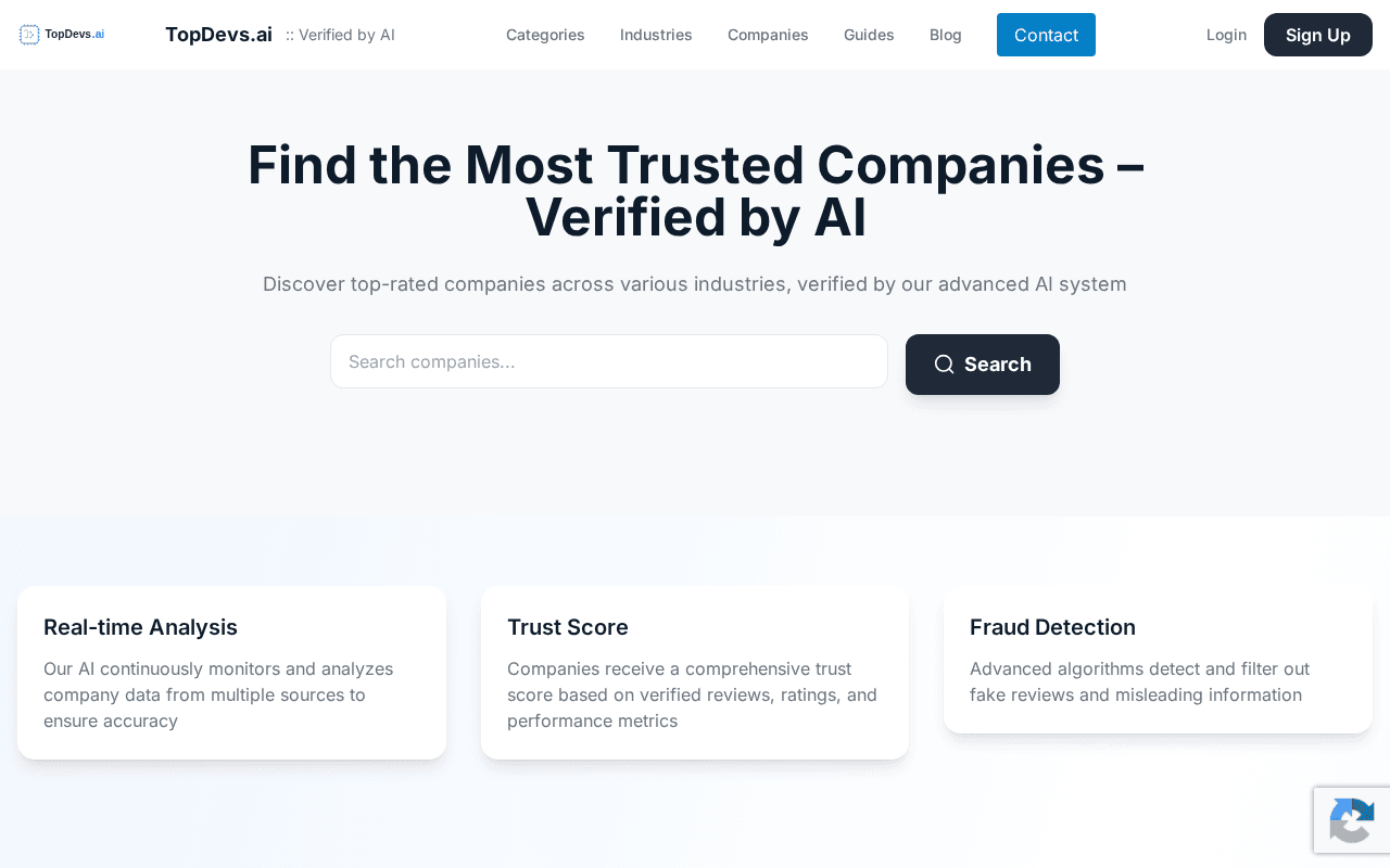 Screenshot of topdevs.ai