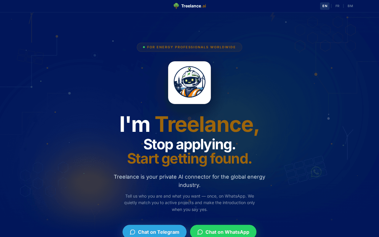 Screenshot of treelance.ai