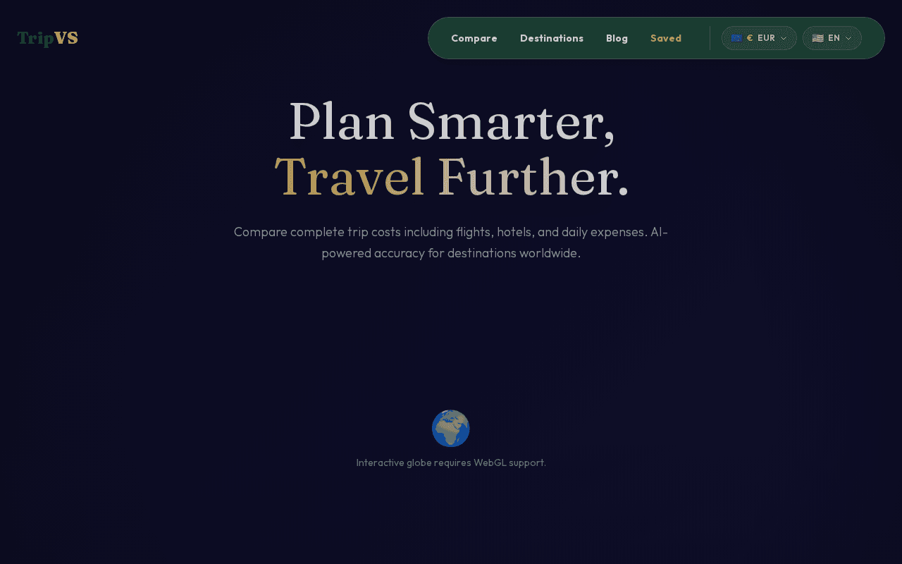 Screenshot of tripvs.ai
