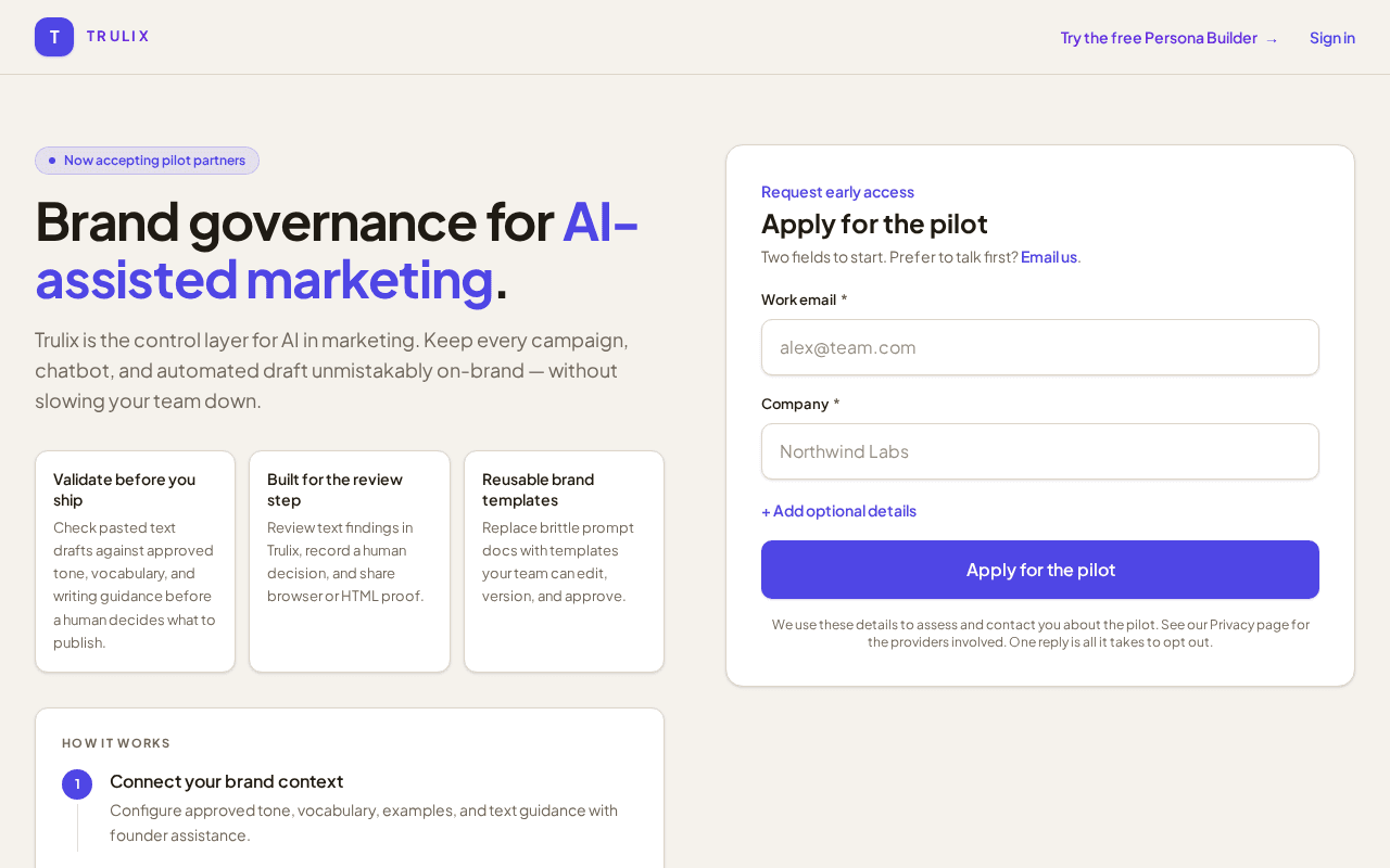 Screenshot of trulix.ai