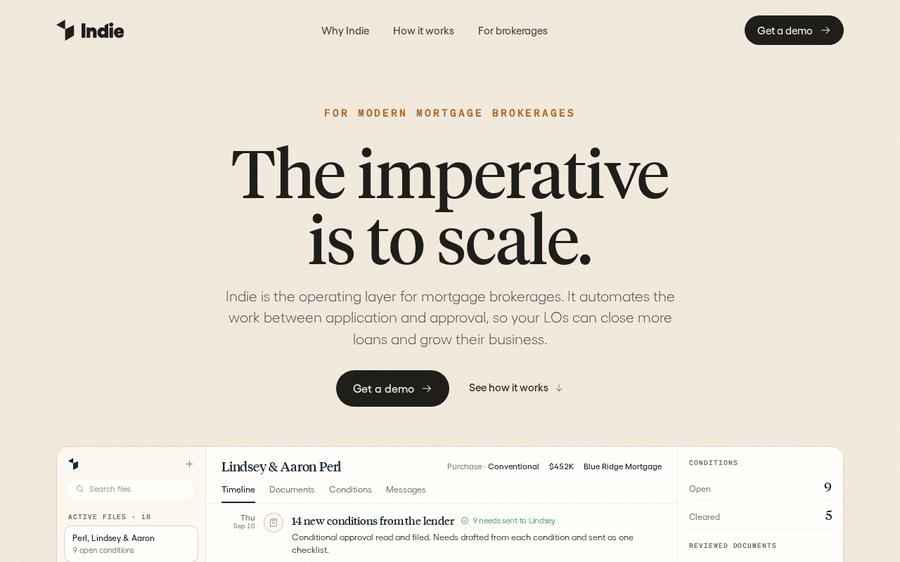 Screenshot of tryindie.ai