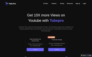 Screenshot of tubepro.ai