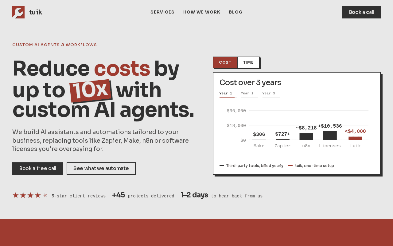 Screenshot of tuik.ai