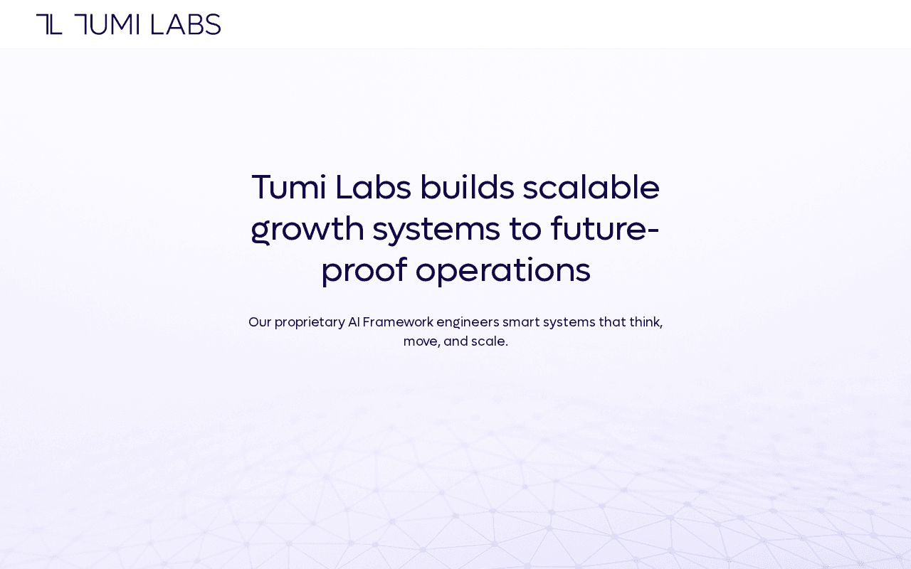 Screenshot of tumilabs.ai