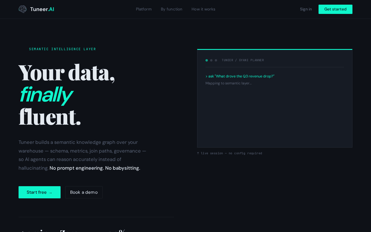Screenshot of tuneer.ai