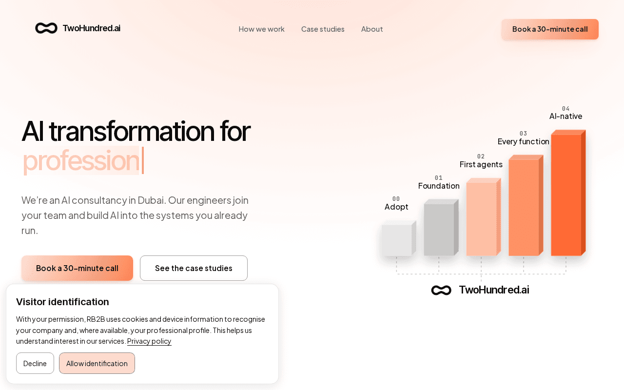 Screenshot of twohundred.ai