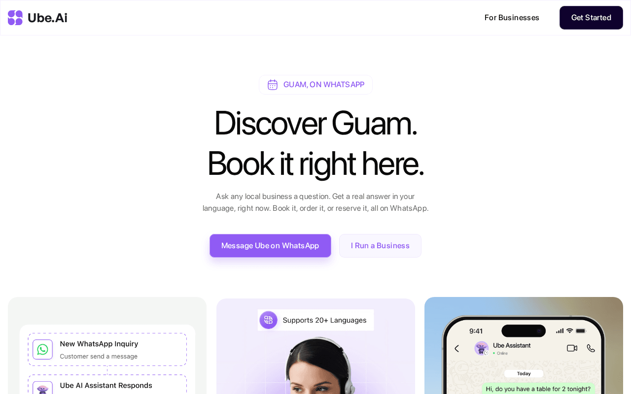 Screenshot of ube.ai