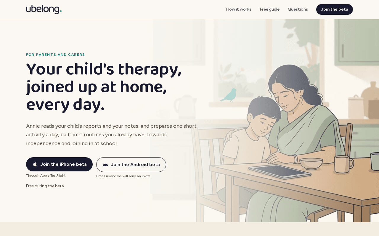 Screenshot of ubelong.ai