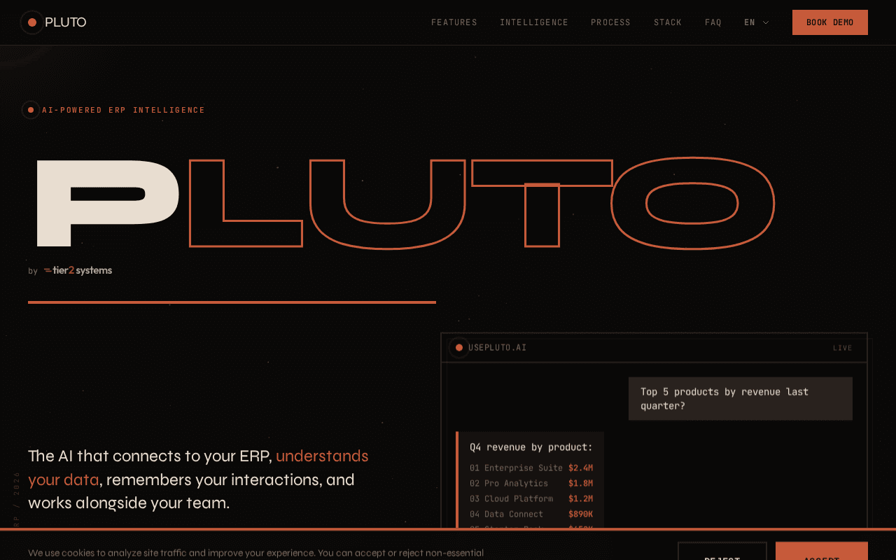 Screenshot of usepluto.ai