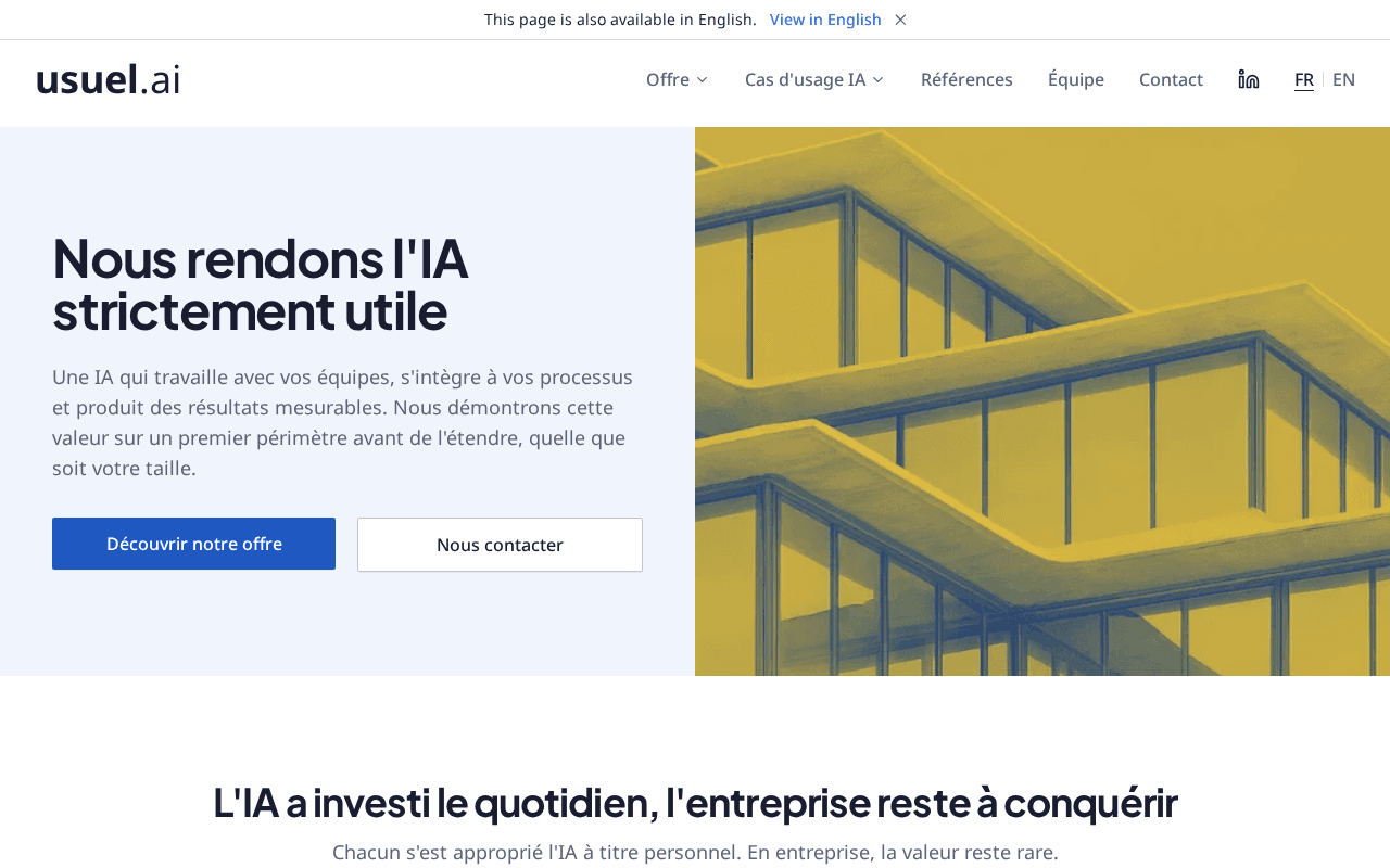 Screenshot of usuel.ai