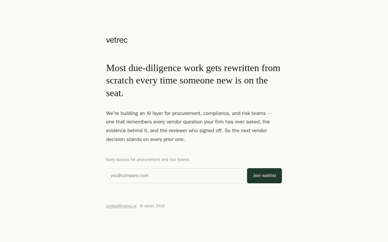 Screenshot of vetrec.ai