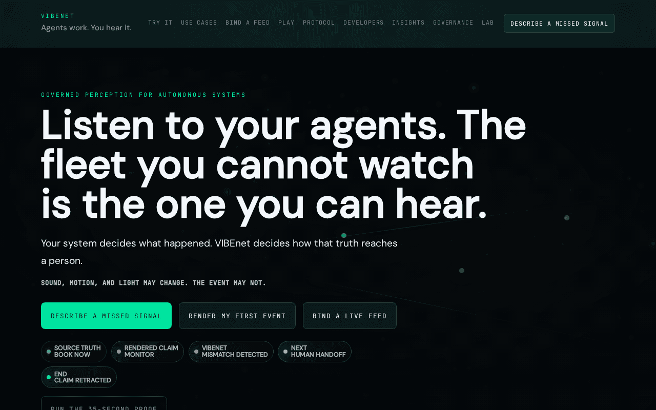 Screenshot of vibenet.ai