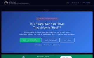 Screenshot of videoauth.ai