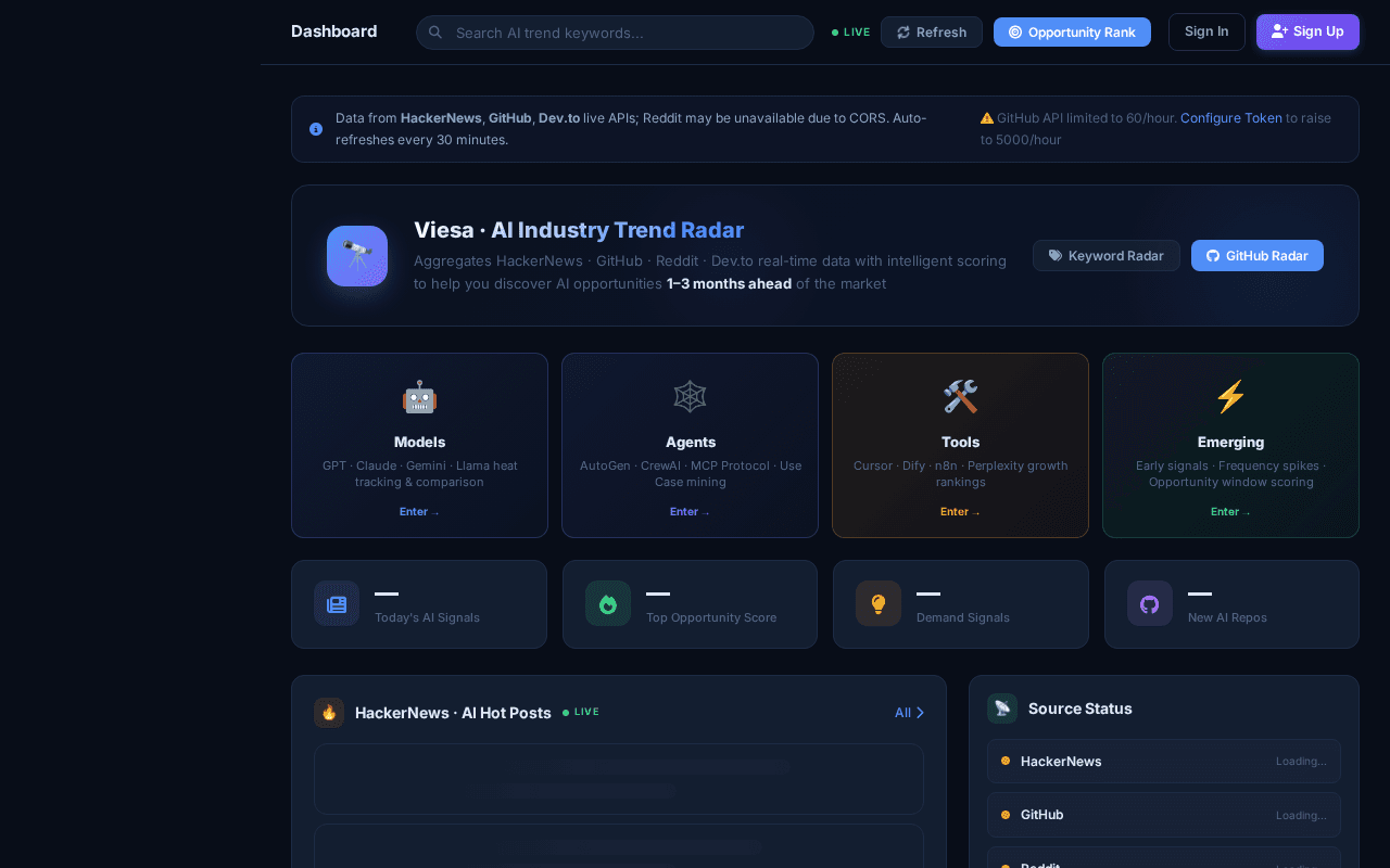 Screenshot of viesa.ai