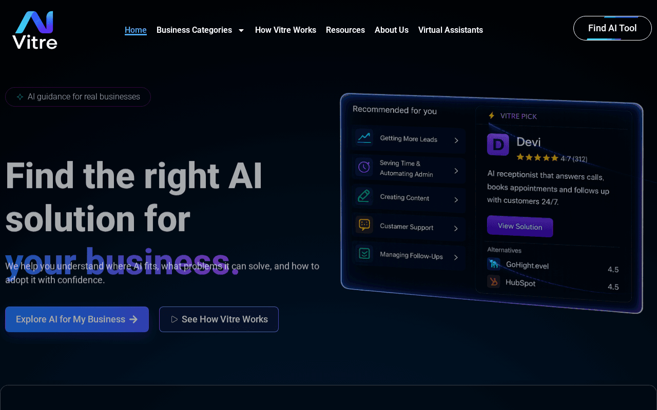 Screenshot of vitre.ai