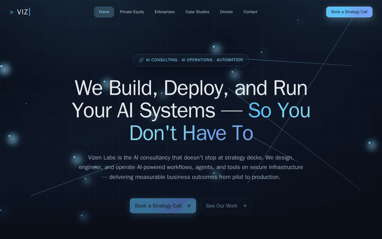 Screenshot of vizenlabs.ai