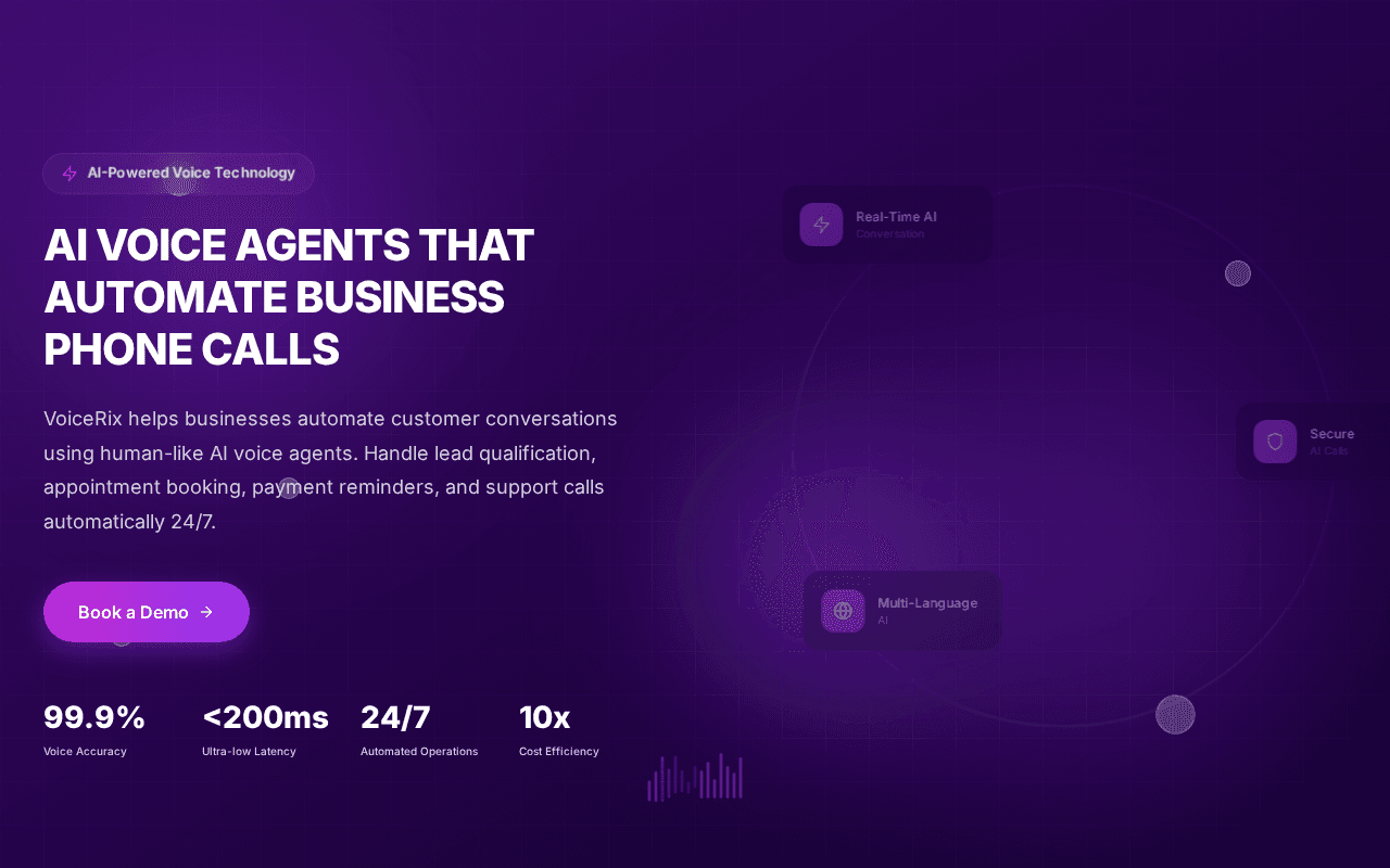 Screenshot of voicerix.ai