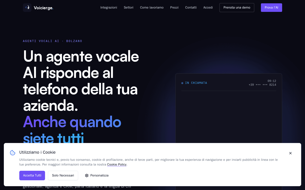 Screenshot of voicierge.ai