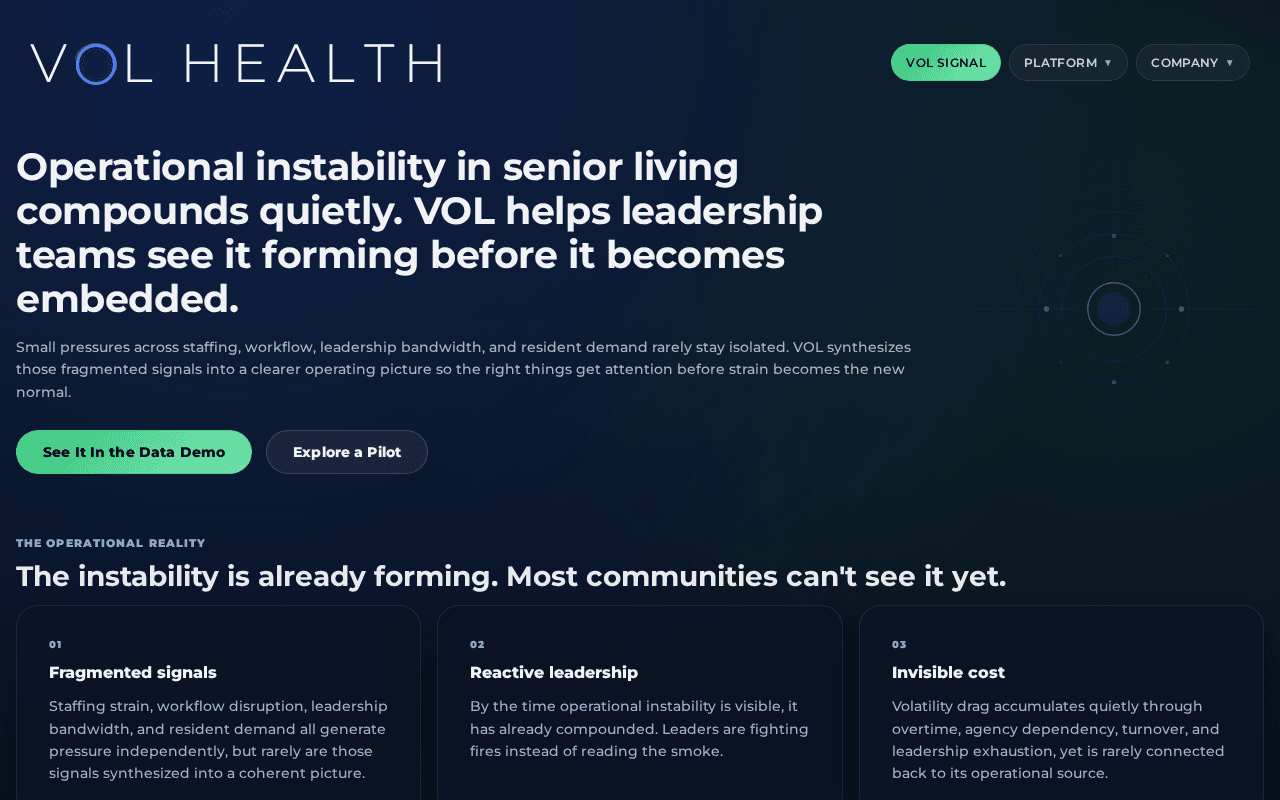 Screenshot of volhealth.ai