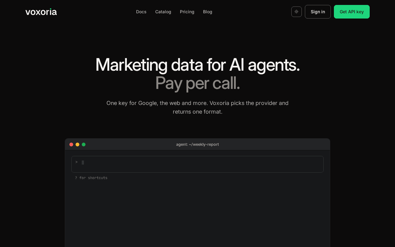 Screenshot of voxoria.ai