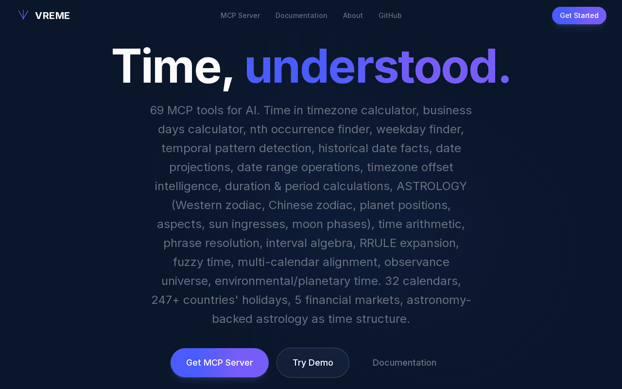 Screenshot of vreme.ai