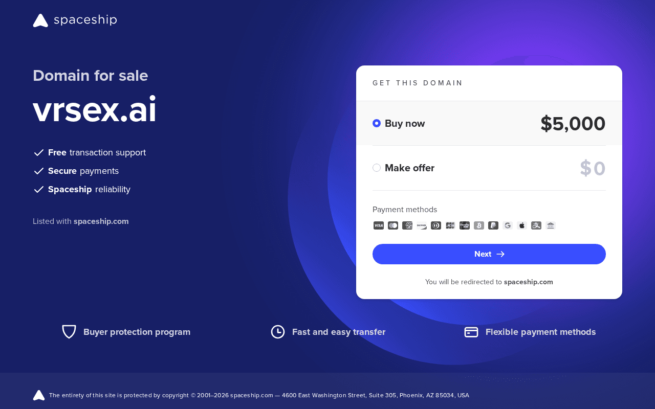 Screenshot of vrsex.ai