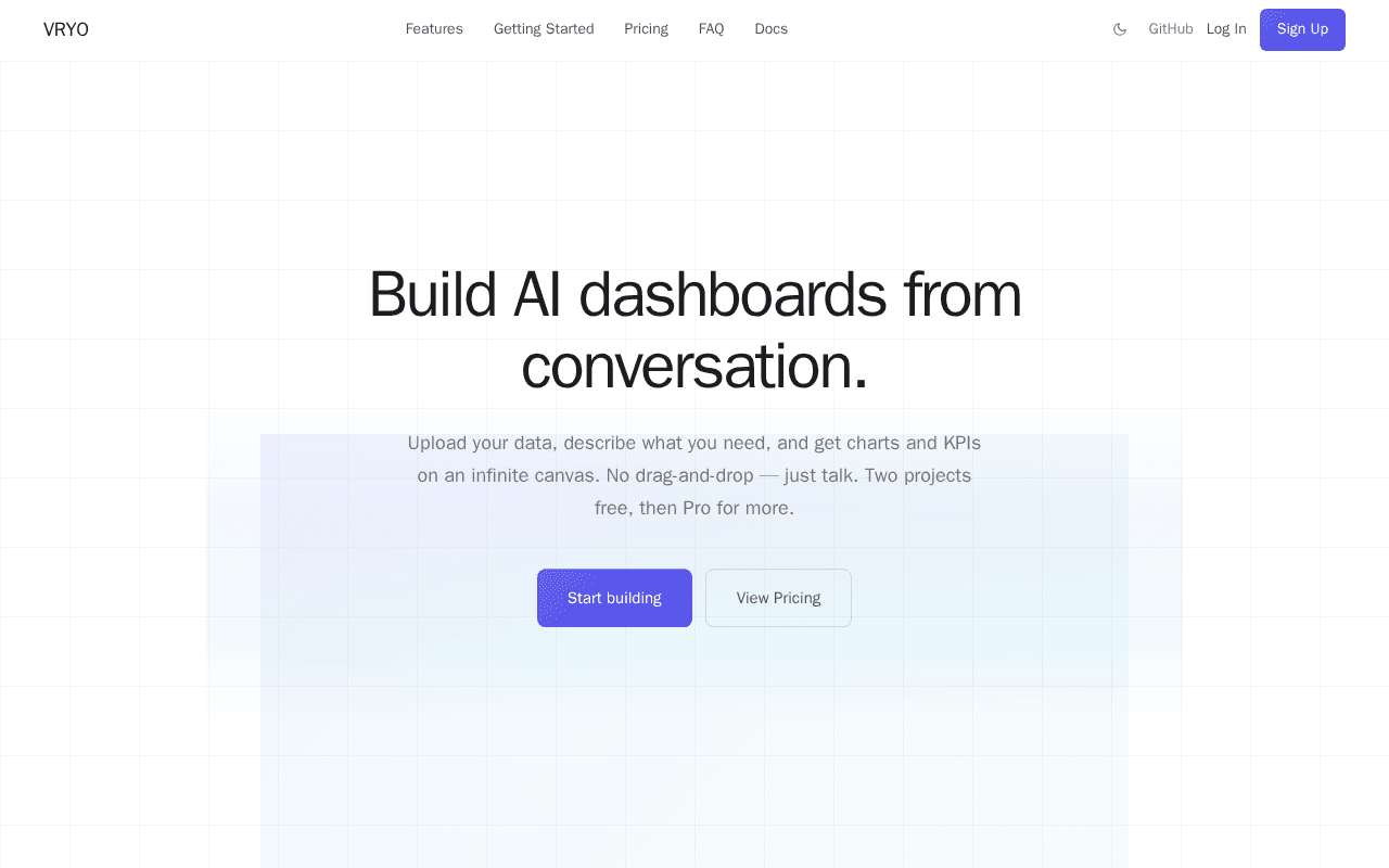 Screenshot of vryo.ai
