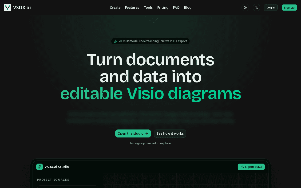 Screenshot of vsdx.ai