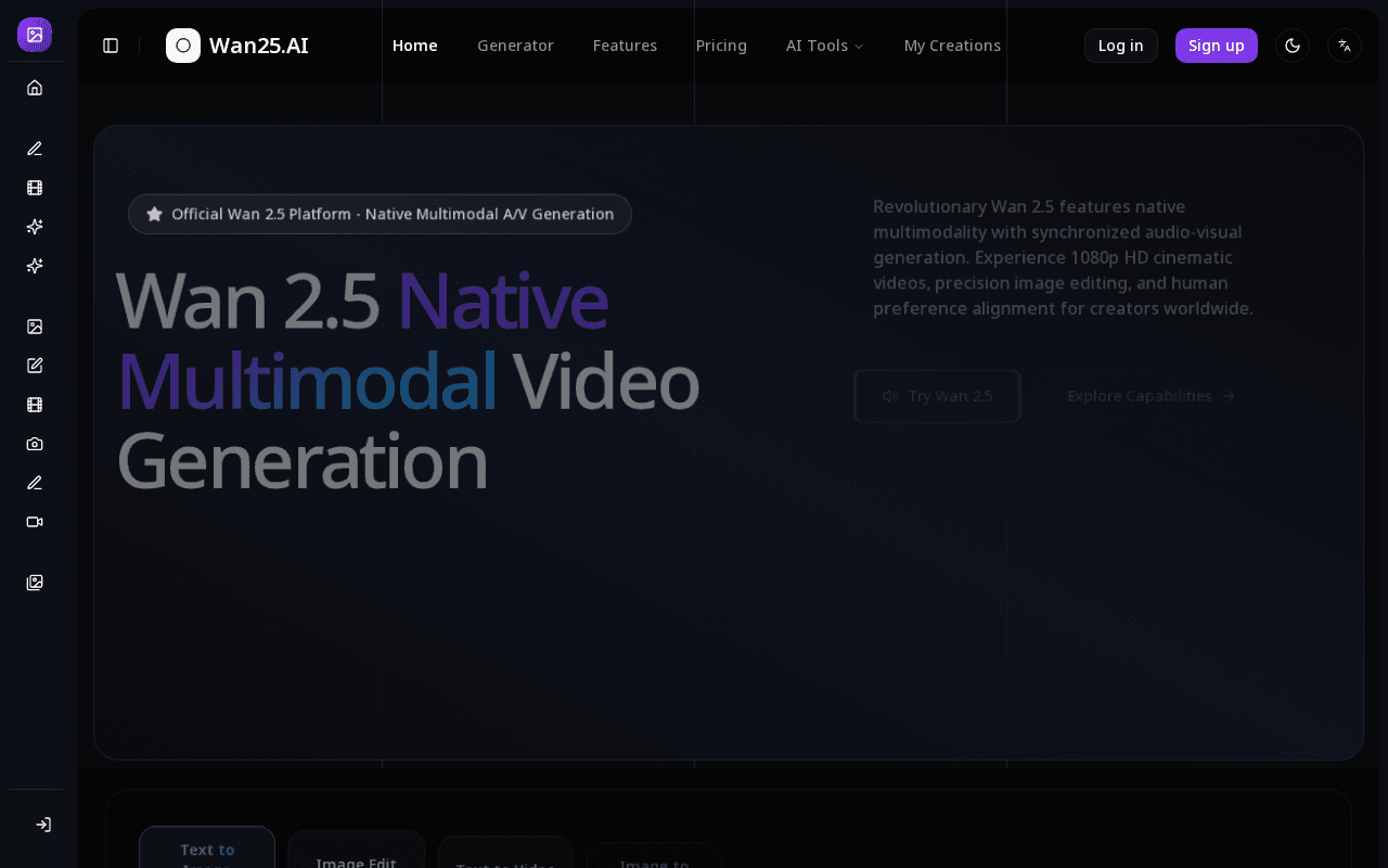 Screenshot of wan25.ai