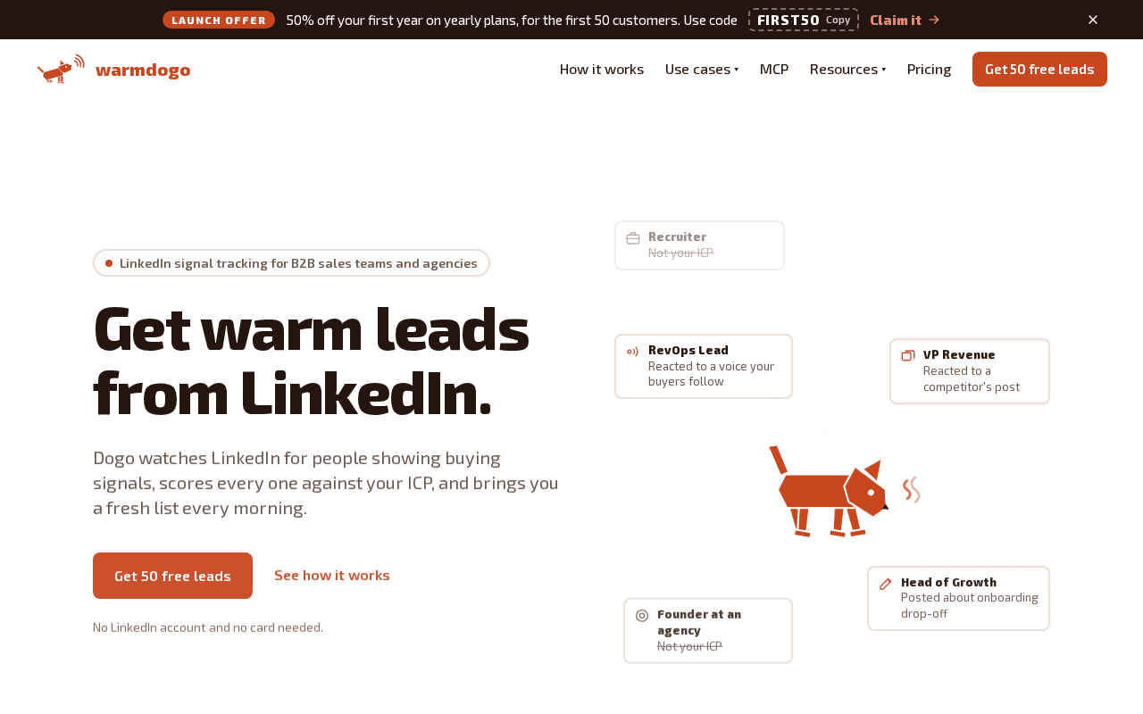 Screenshot of warmdogo.ai