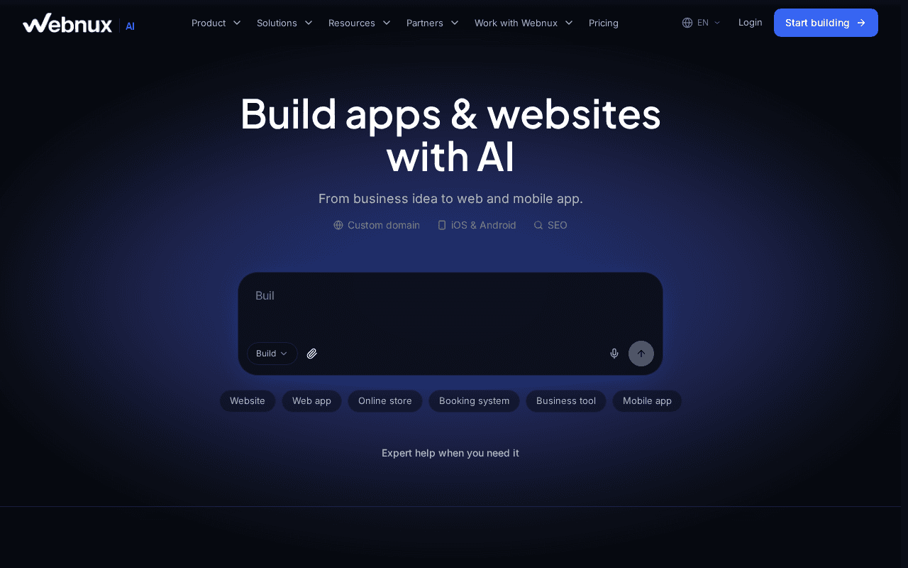 Screenshot of webnux.ai