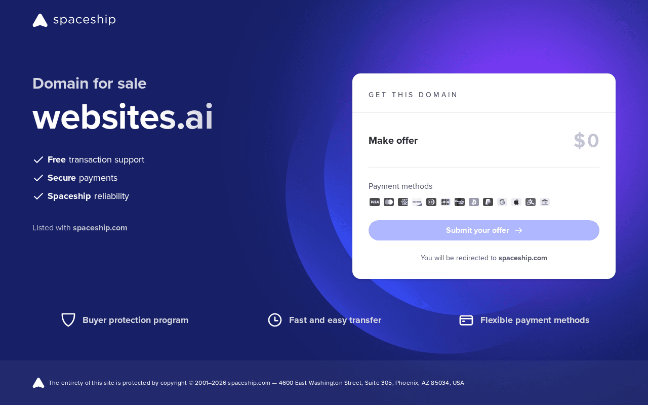 Screenshot of websites.ai