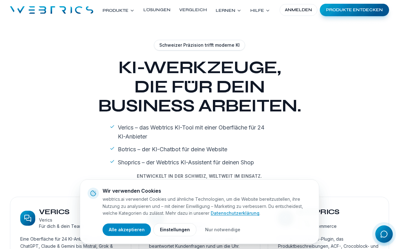 Screenshot of webtrics.ai