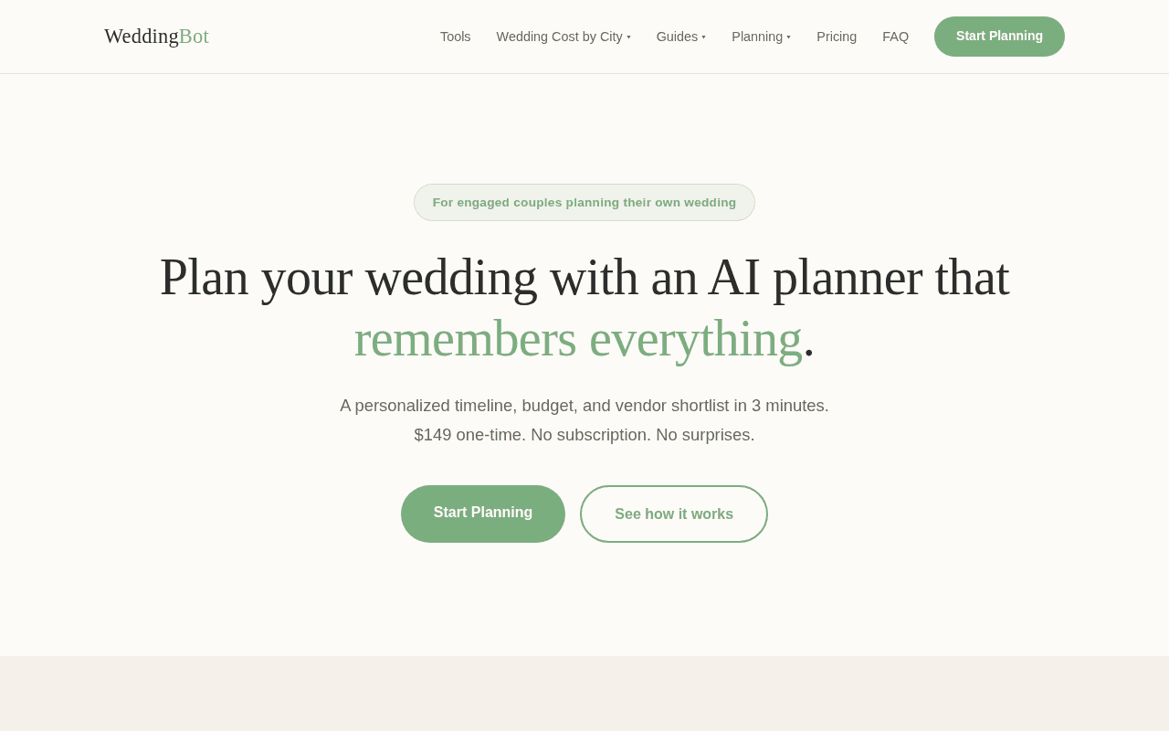 Screenshot of weddingbot.ai