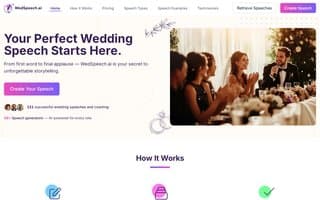 Screenshot of wedspeech.ai