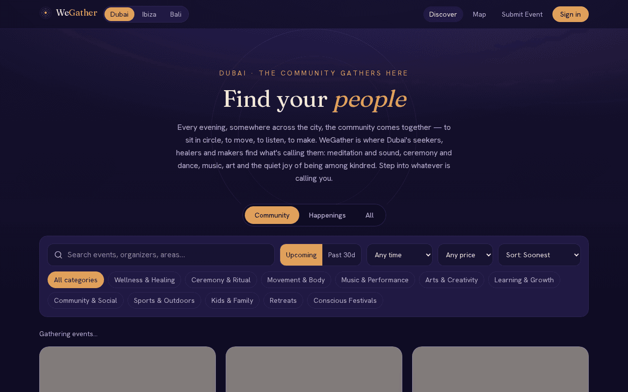 Screenshot of wegather.ai