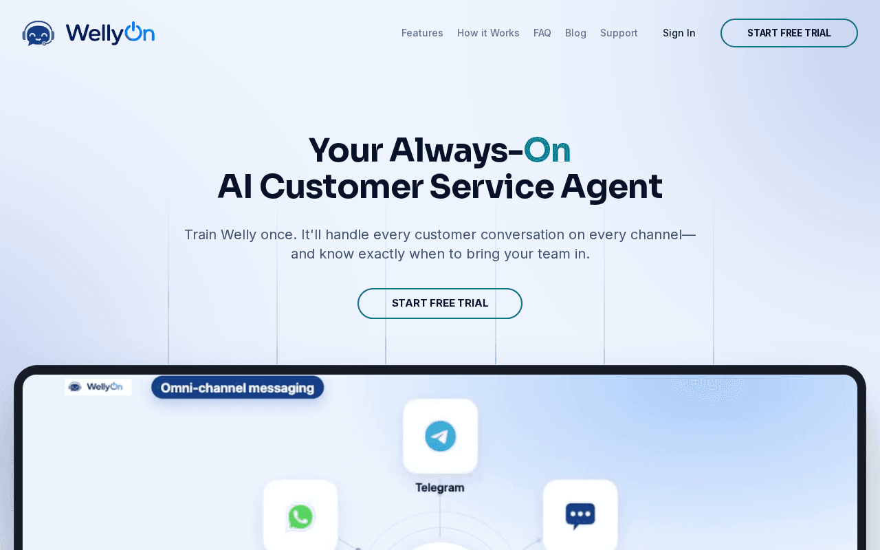 Screenshot of wellyon.ai