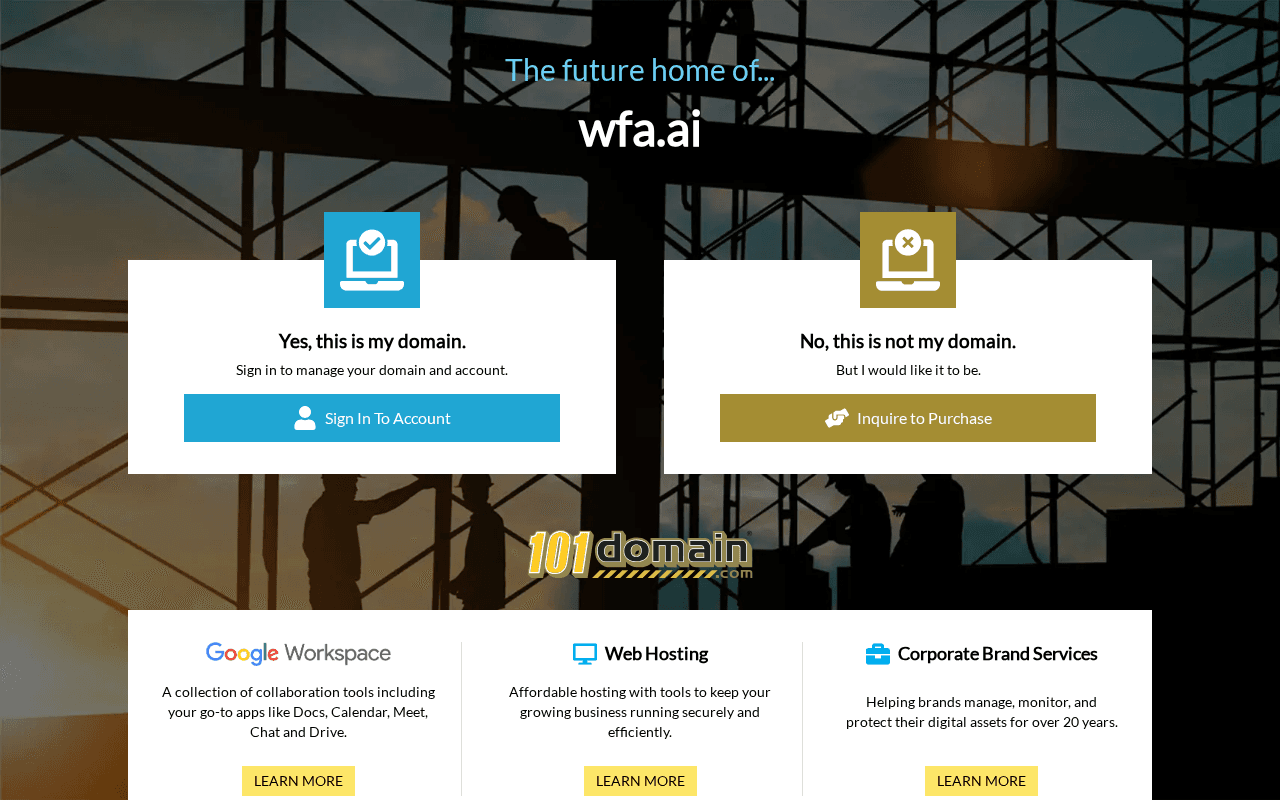 Screenshot of wfa.ai