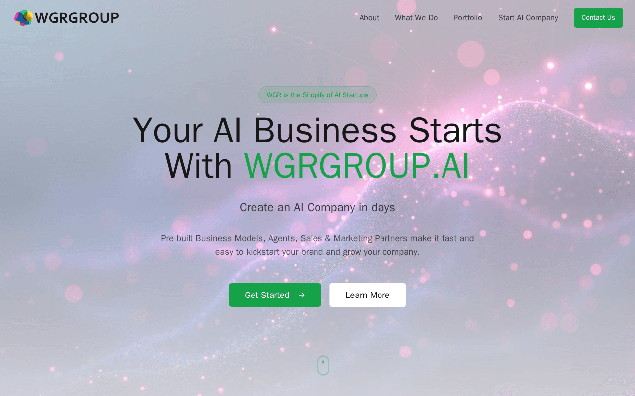 Screenshot of wgrgroup.ai