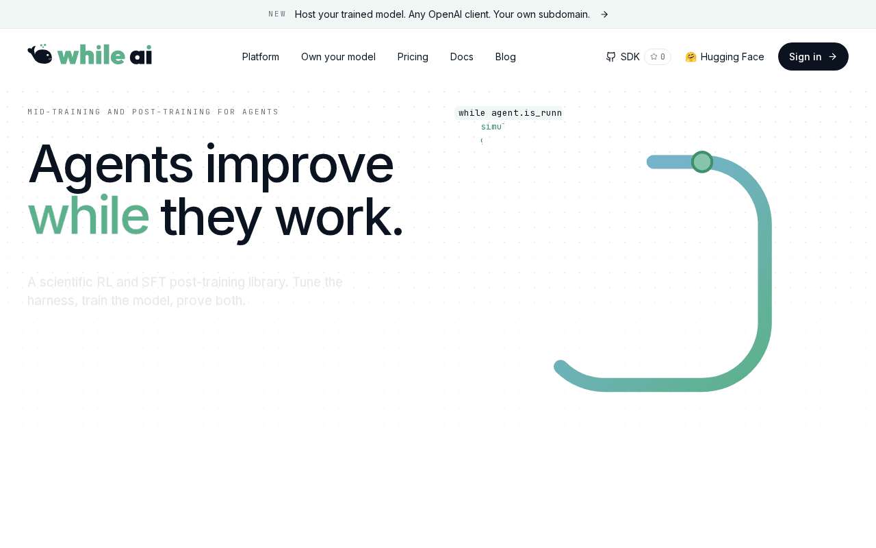 Screenshot of while.ai