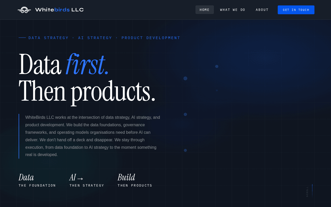 Screenshot of whitebirds.ai
