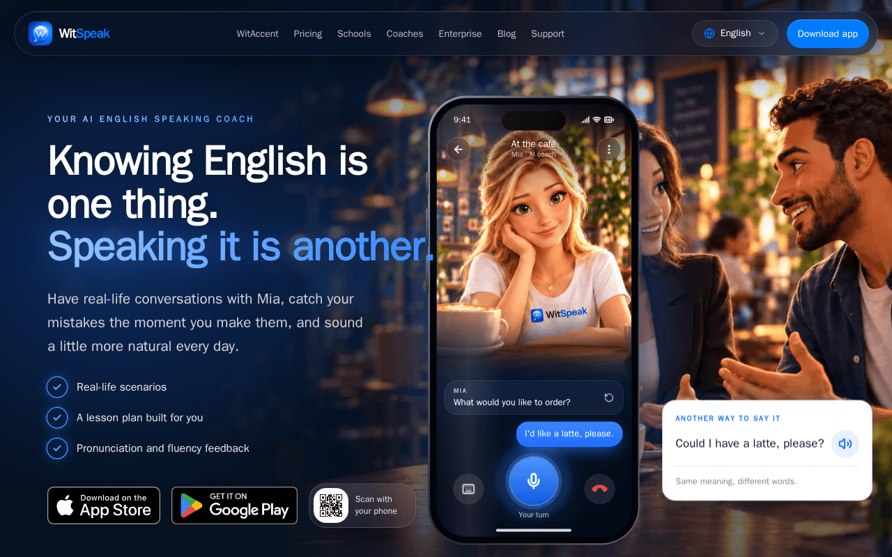Screenshot of witspeak.ai